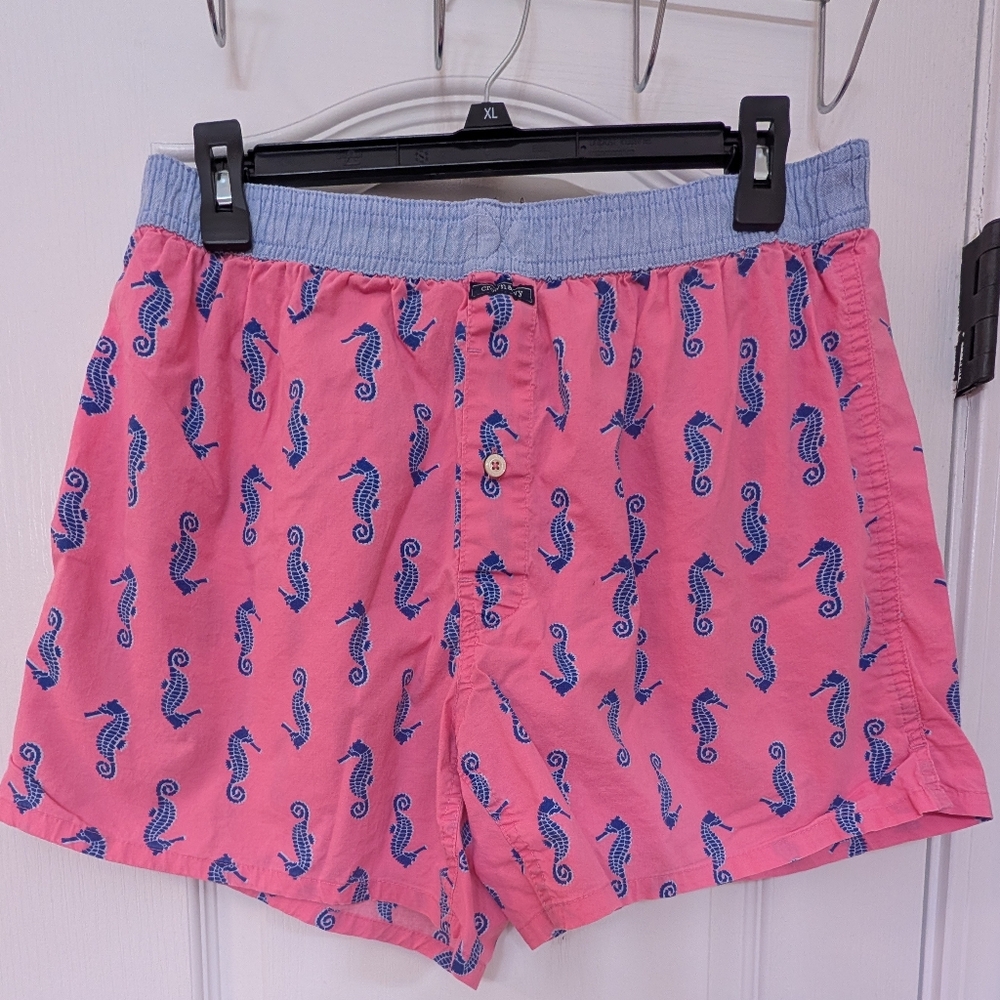 Crown & Ivy Motion Flex Pink and Blue Seahorse Men's Boxer Shorts